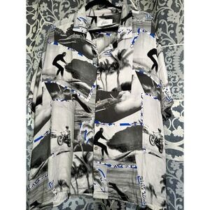 Billy Aloha Cafe Shirt Men's XL Hawaiian beach Surfs Button Up Soft